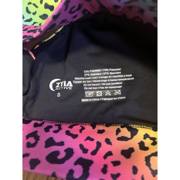 Zyia Pastel Cheetah Print Sports Bra Rainbow Sz Small  Pastel Ombre - Picture 3 of 3